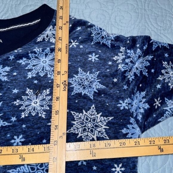 Nautica Womens Snowflake Pajama Set S 100% Cotton Blue Winter Pattern Vietnam - Picture 9 of 11